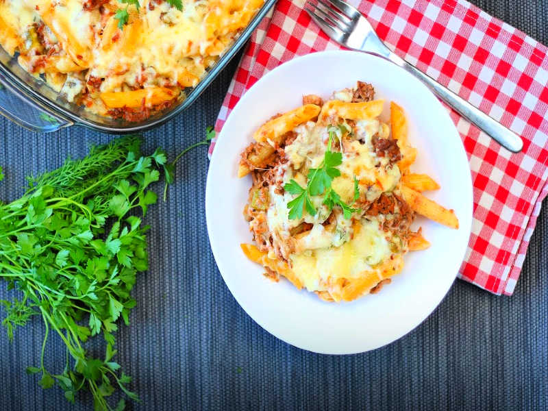 easy cheesy beef barbeque casserole bake