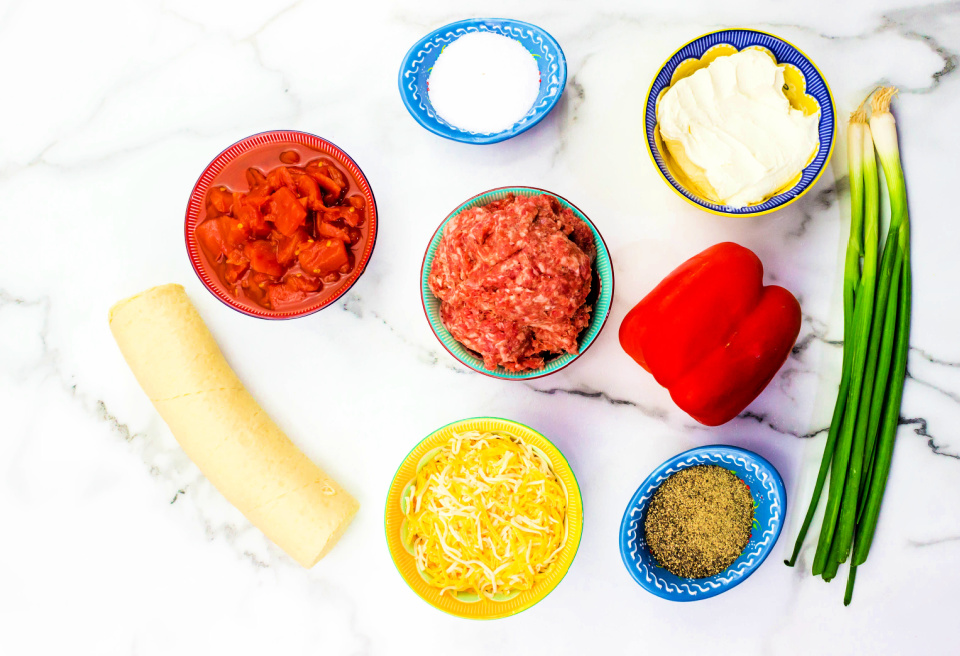 Sausage and Cream cheese crescent roll ingredients