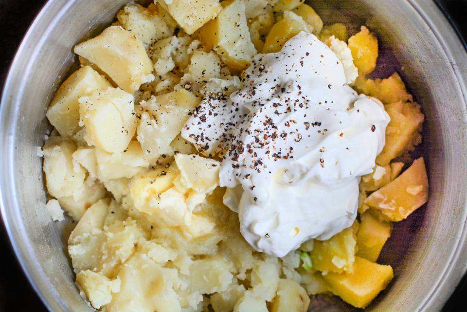 potatoes ready to be mashed
