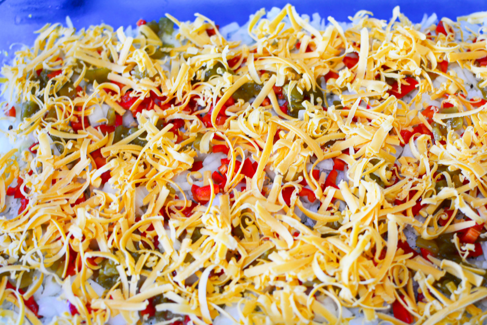 Mexican Fiesta Breakfast Casserole Peppers and Cheese