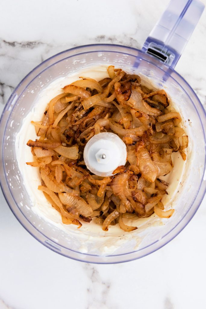 caramelized onion in dip final step