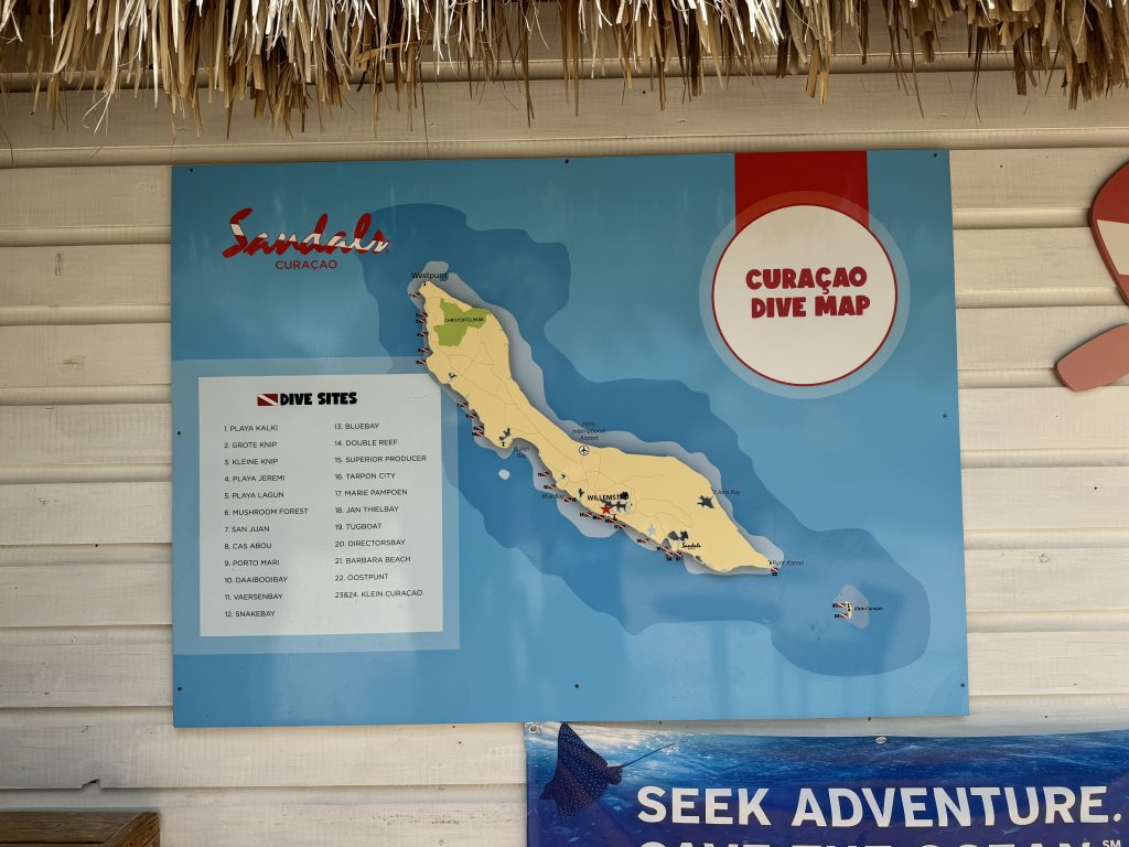 Curaçao dive map Sandals Resorts