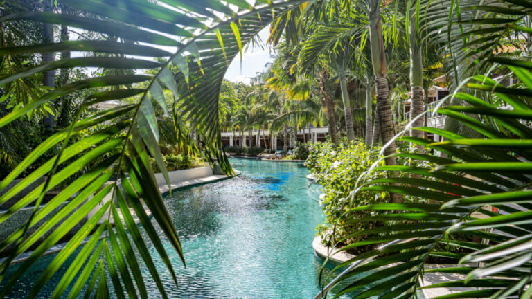 The Crystal Lagoon Walkout Swim-up Club Level Rooms at Sandals Halcyon Beach      